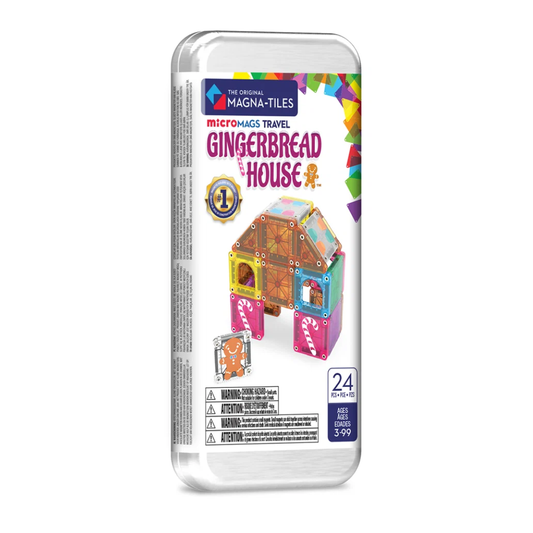 Magna-Tiles - MicroMAGS - Gingerbread House 24 Piece Travel Set