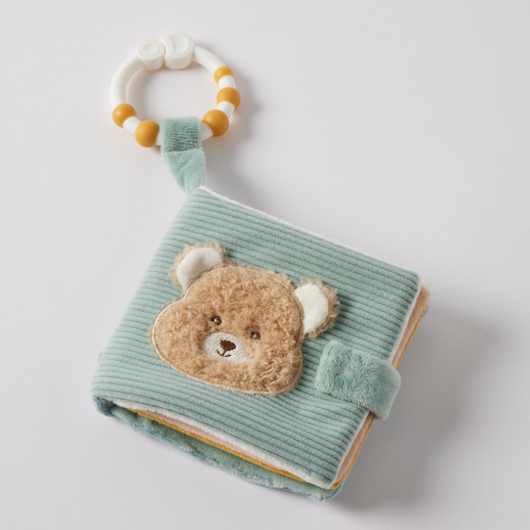 Jiggle & Giggle - Hugglies Teddy Bear Activity Fabric Book | Blue