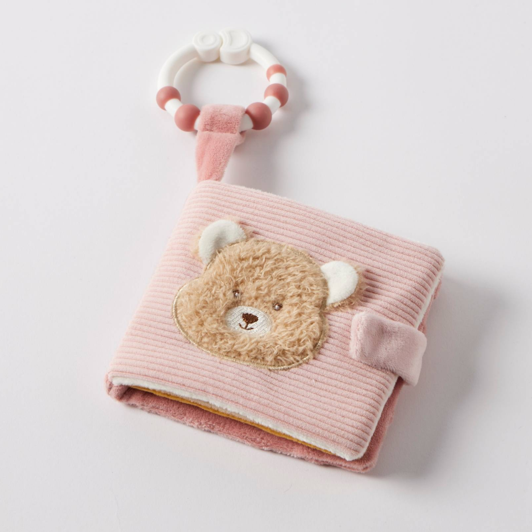 Jiggle & Giggle - Hugglies Teddy Bear Activity Fabric Book | Pink