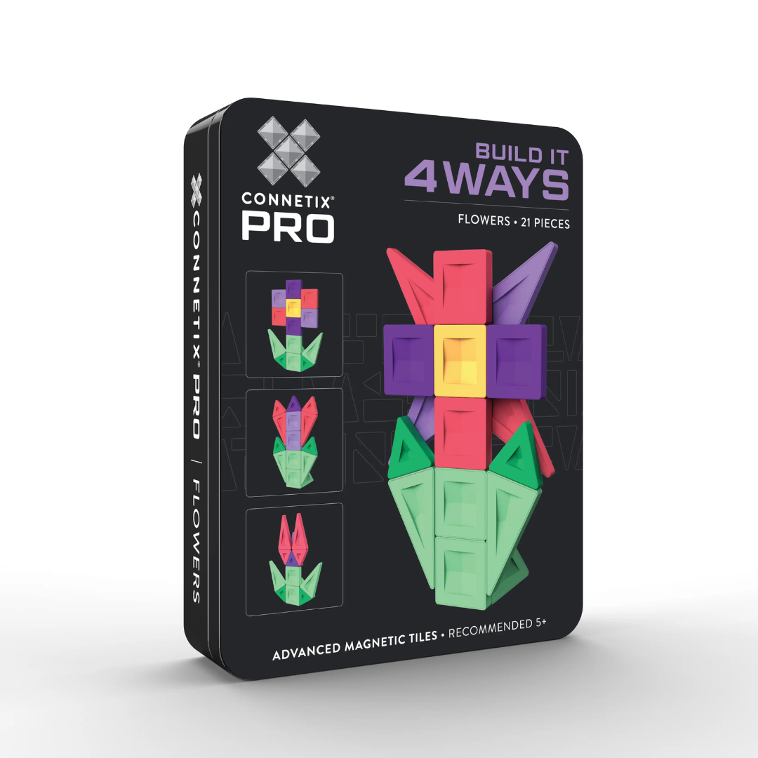 Connetix Tiles 21 Piece PRO Build It 4 Ways - Flowers