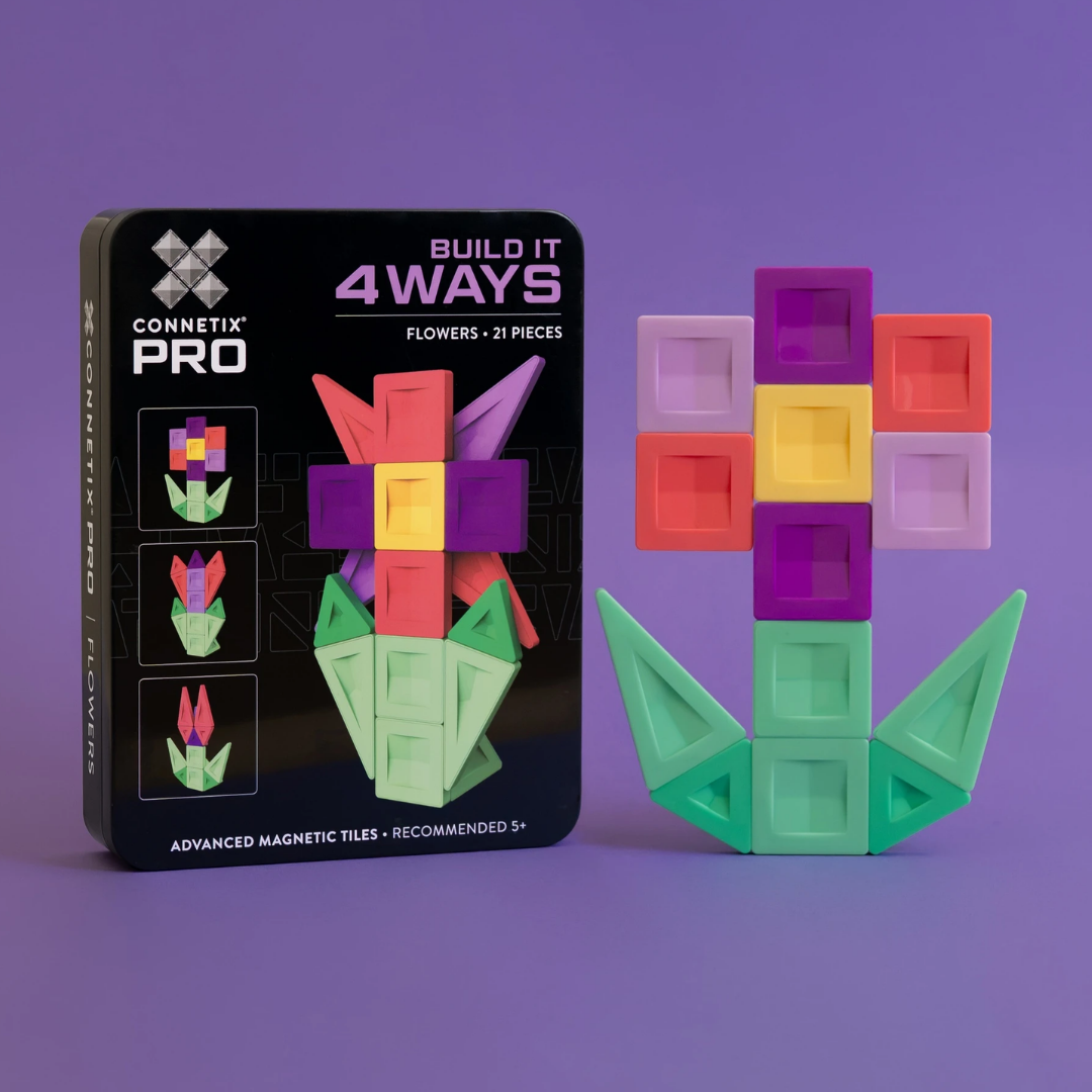 Connetix Tiles 21 Piece PRO Build It 4 Ways - Flowers