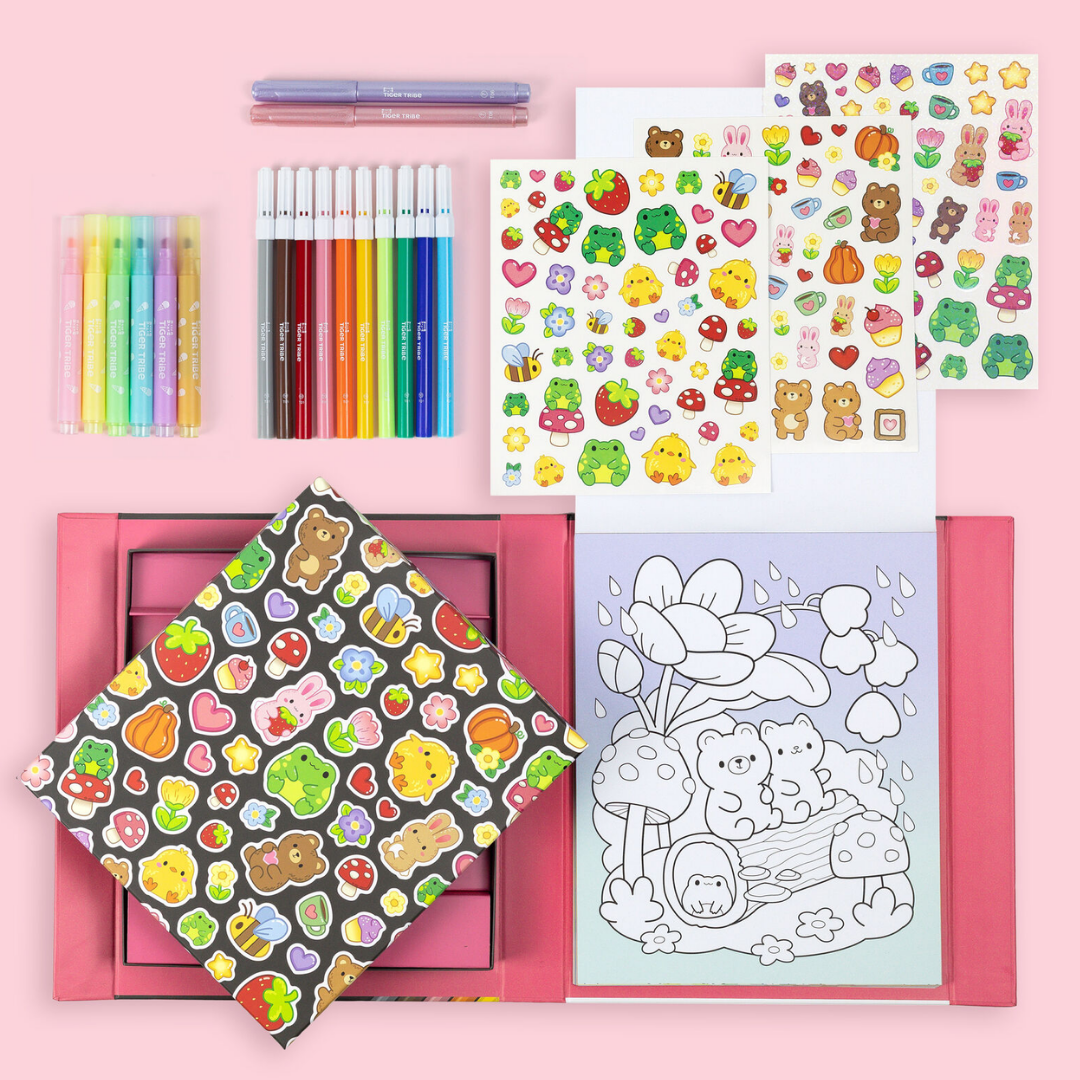 Tiger Tribe Great Big Colouring Set - Magical Mini Worlds
