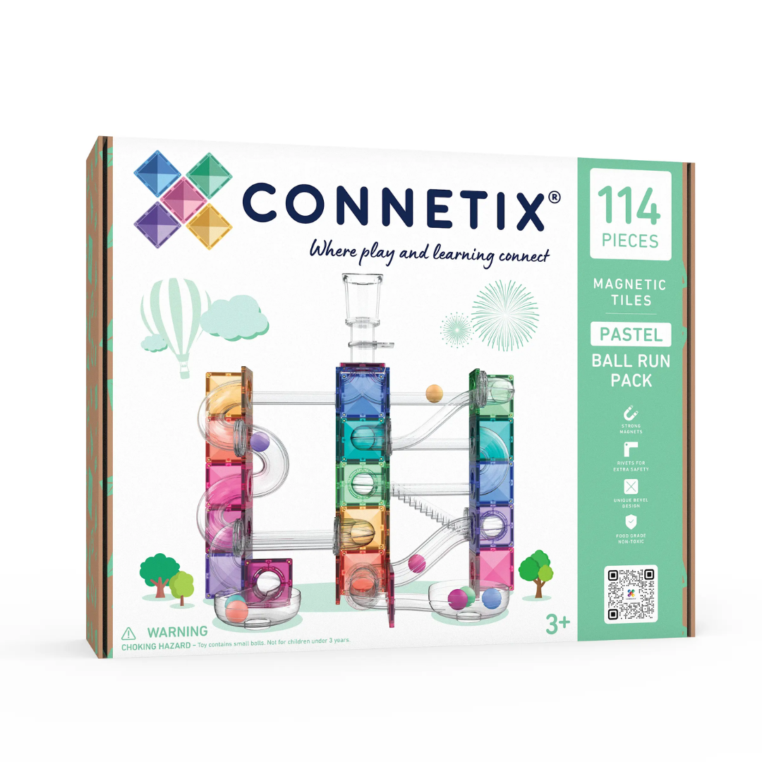 Connetix Tiles 114 Piece Pastel Ball Run Pack