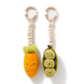 Living Textiles - 2 Pack Mini Market Brunch Stroller Toys | Carrot & Green Peas