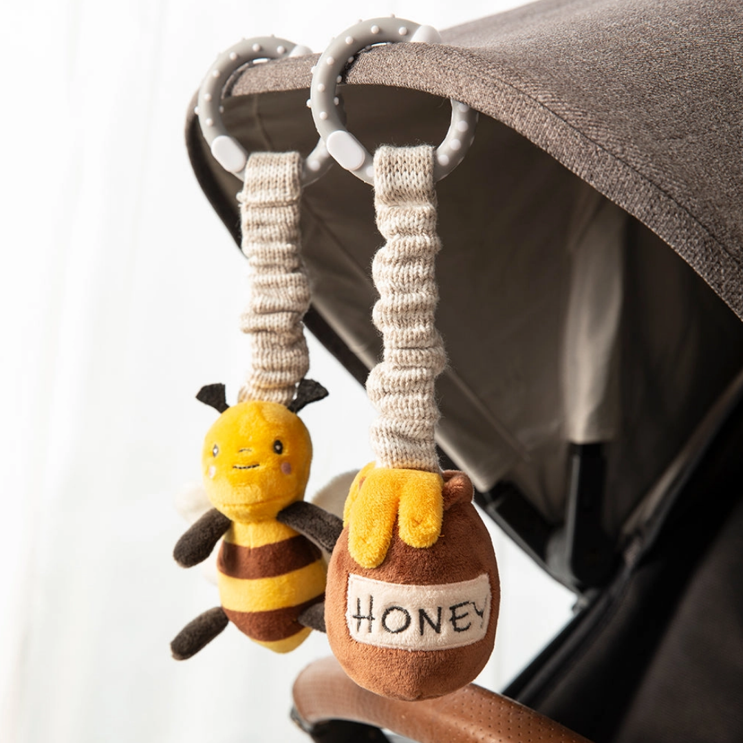 Living Textiles - 2 Pack Stroller Toys | Bee & Honey