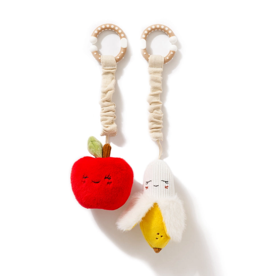 Living Textiles - 2 Pack Mini Market Brunch Stroller Toys | Apple & Banana