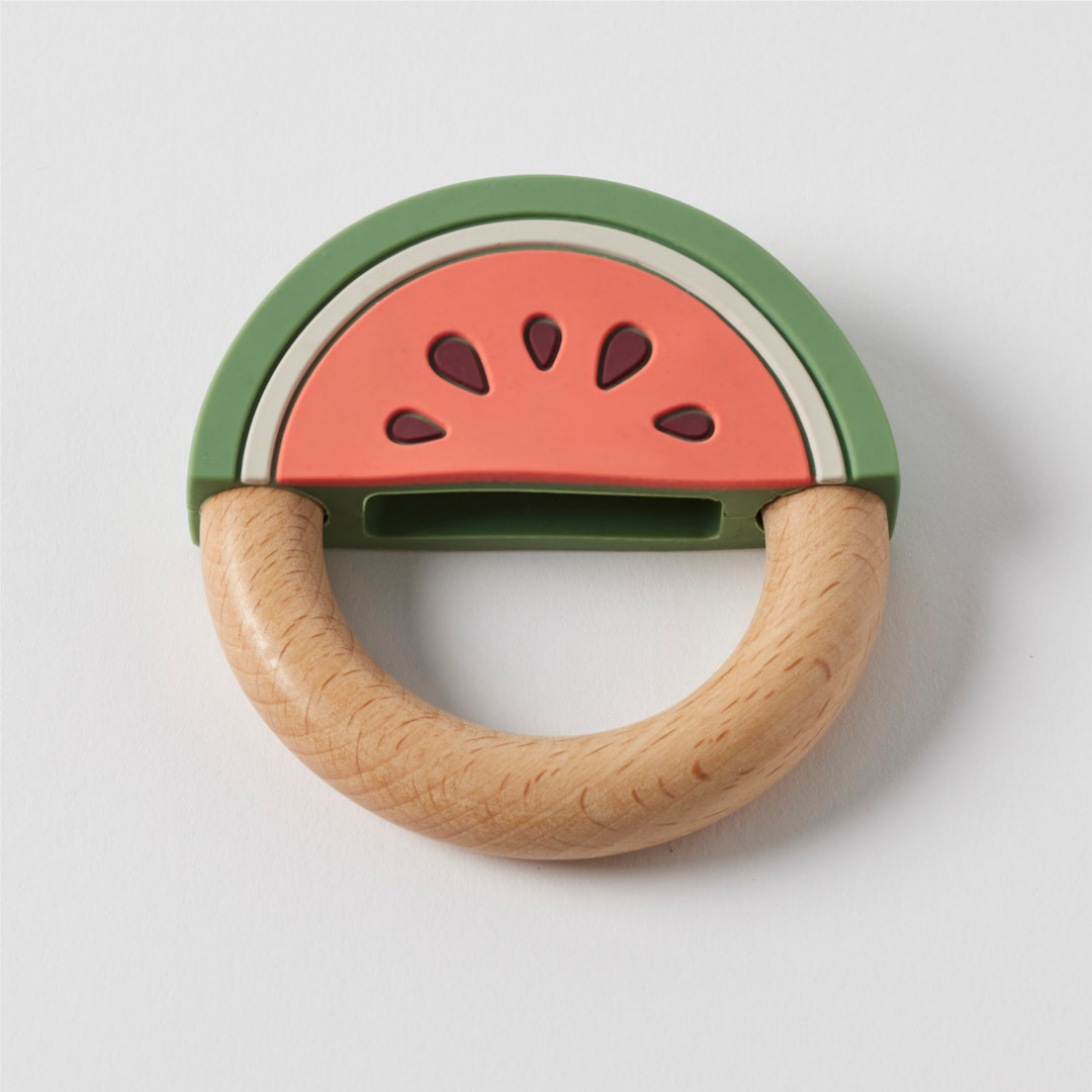 Jiggle & Giggle - Watermelon Silicone & Wood Teether