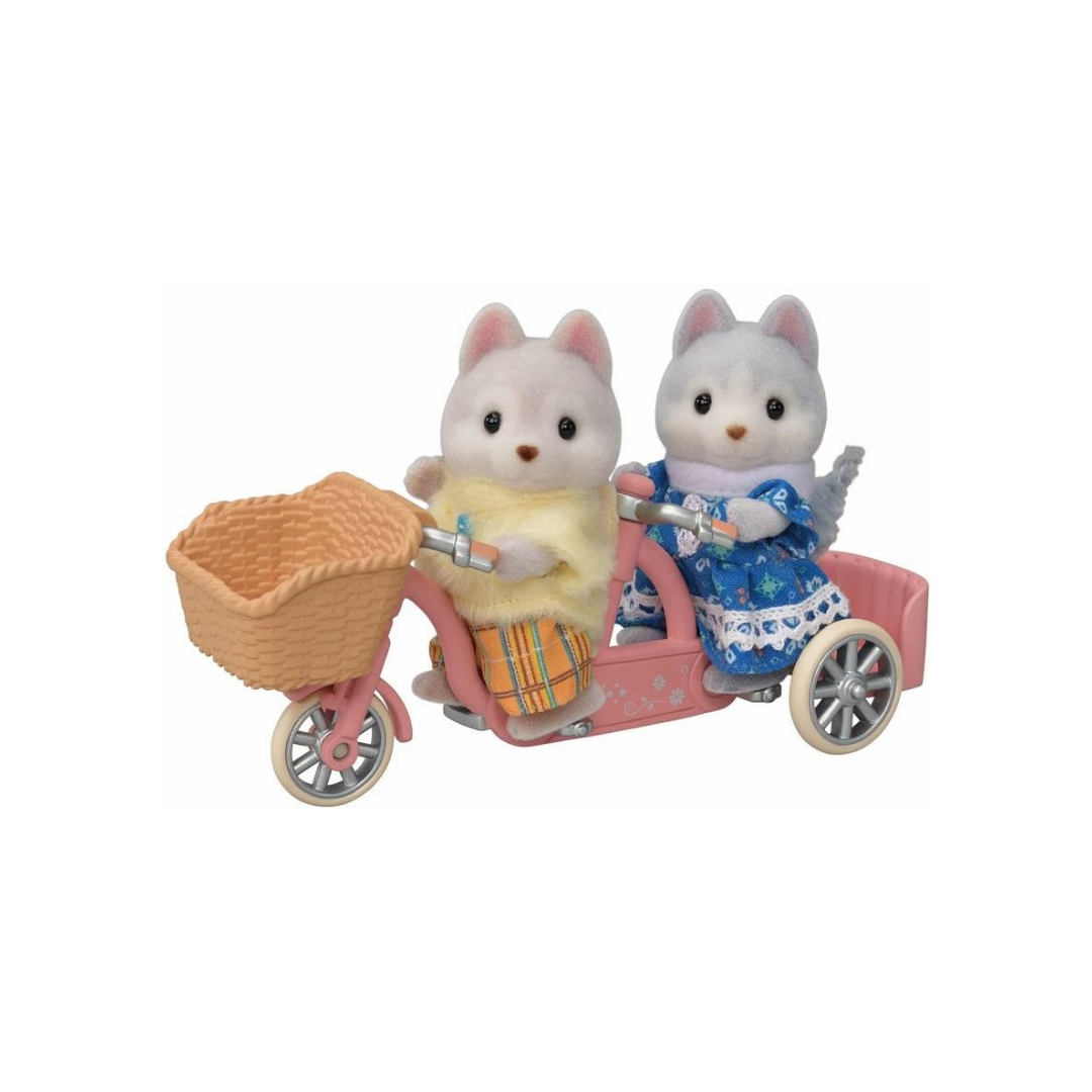 Sylvanian Families - Tandem Cycling Set Husky Sister and Brother