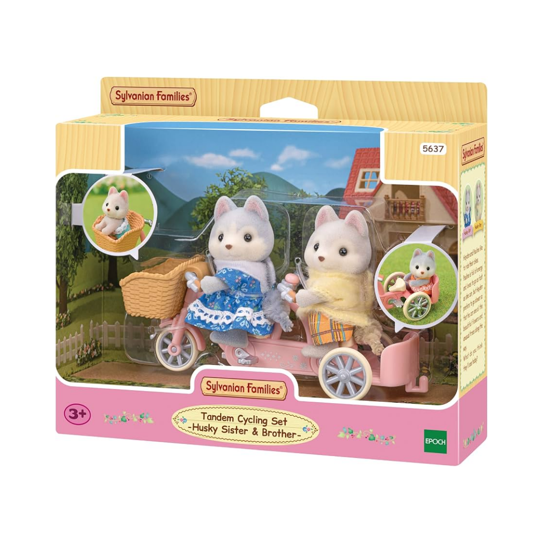 Sylvanian Families - Tandem Cycling Set Husky Sister and Brother
