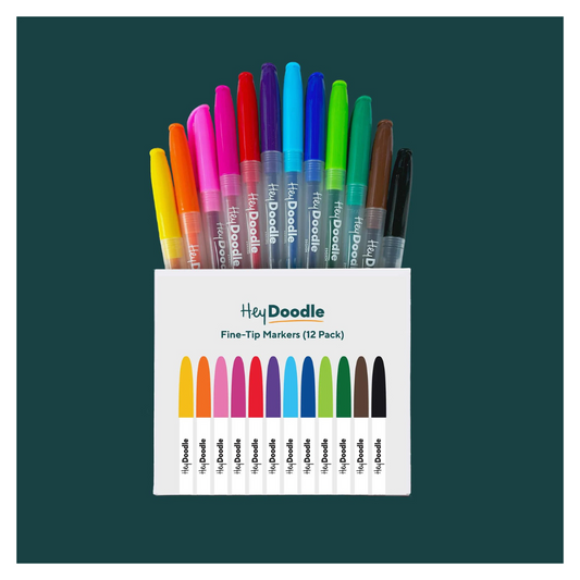 Hey Doodle Markers - Fine-Tip Markers (12 Pack)