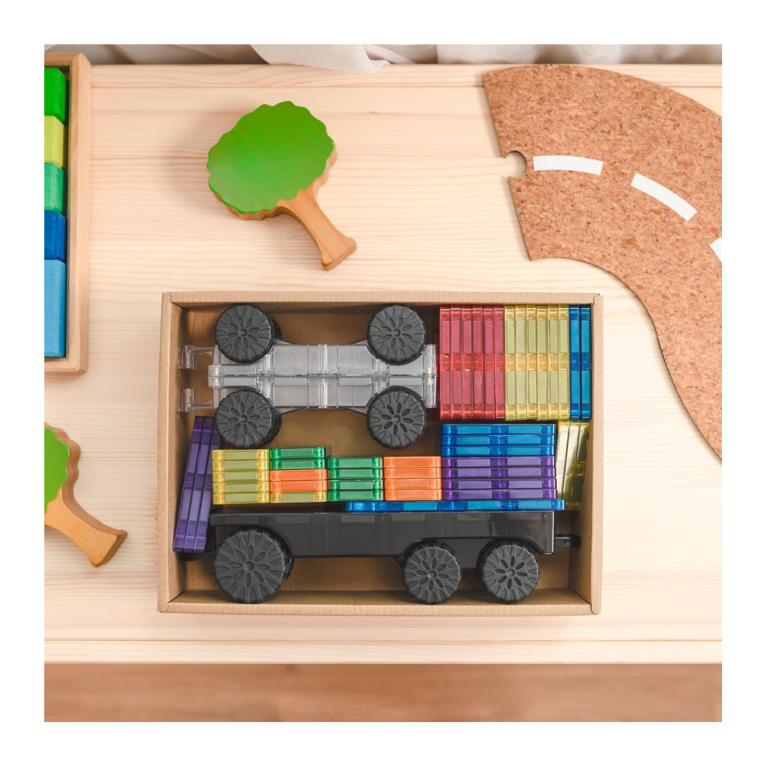 Connetix Tiles 50 Piece Rainbow Transport Pack