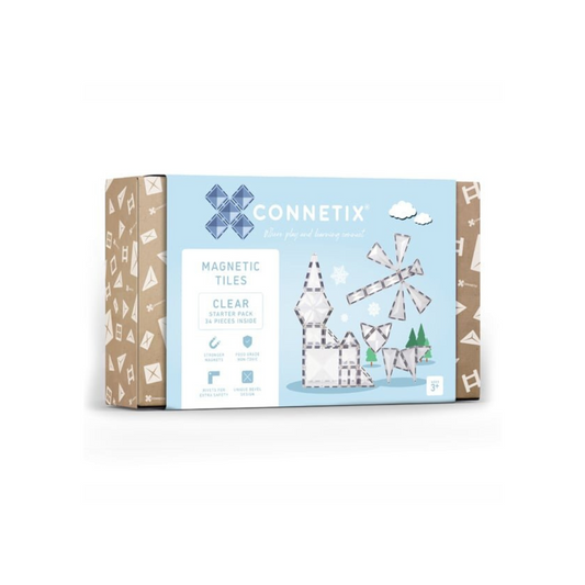 Connetix Tiles 34 Piece Clear Starter Pack
