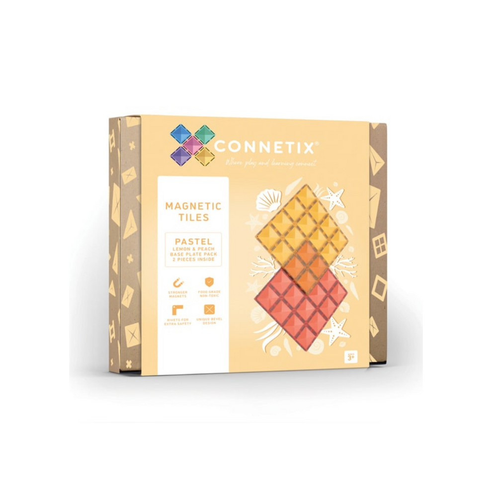 Connetix Base Plate Lemon & Peach Pack 2 Piece