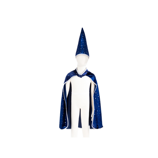 Great Pretenders - Blue and Silver Sparkle Wizard Cape and Hat Dress Up