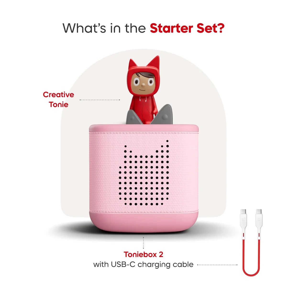 Tonies | Toniebox 2 Starter Set with Creative Tonie Rubie - Cloud Pink