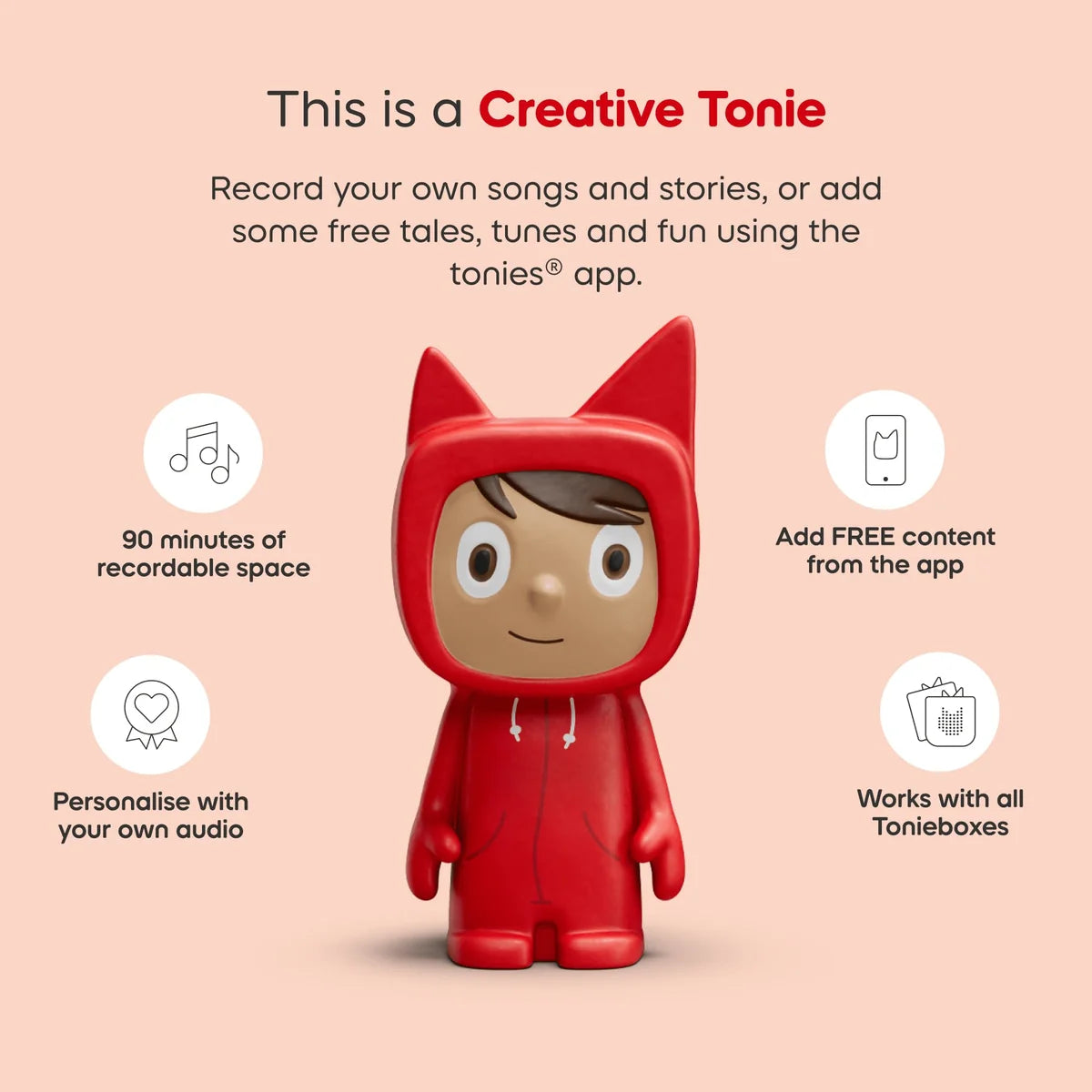 Tonies | Toniebox 2 Starter Set with Creative Tonie Rubie - Cloud Pink
