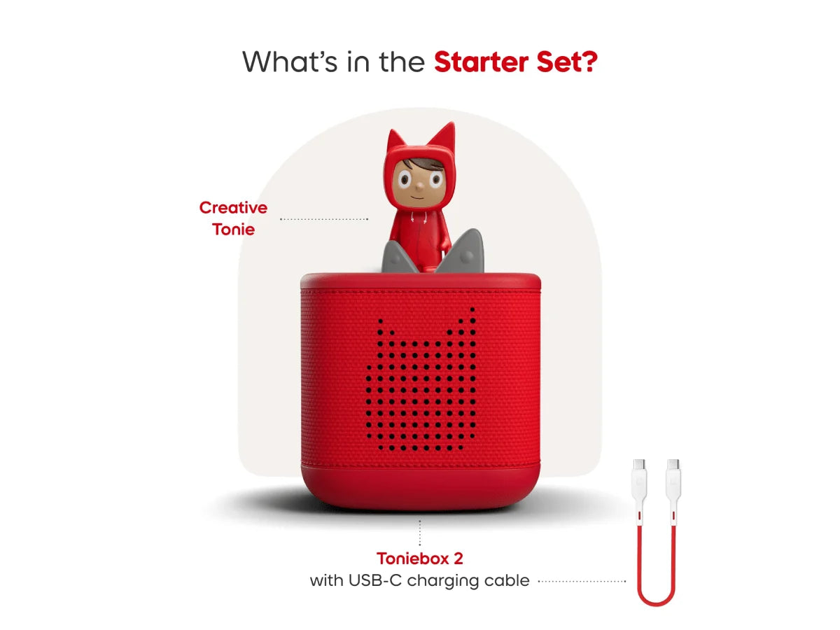 Tonies | Toniebox 2 Starter Set with Creative Tonie Rubie - Sunset Red