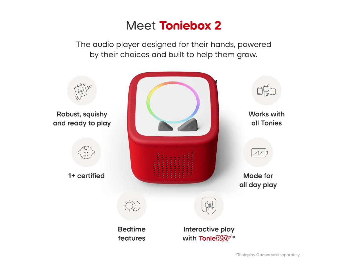 Tonies | Toniebox 2 Starter Set with Creative Tonie Rubie - Sunset Red