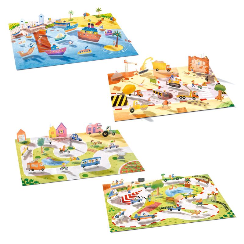 Djeco Vehicles 80 pc Lift-Up Stickers