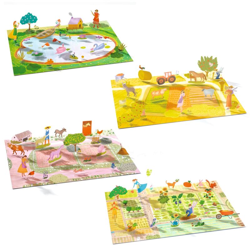 Djeco Farm 80 pc Lift-Up Stickers