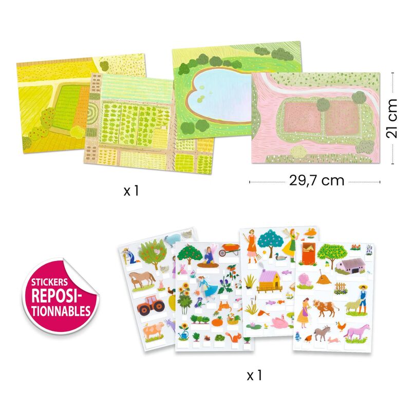 Djeco Farm 80 pc Lift-Up Stickers