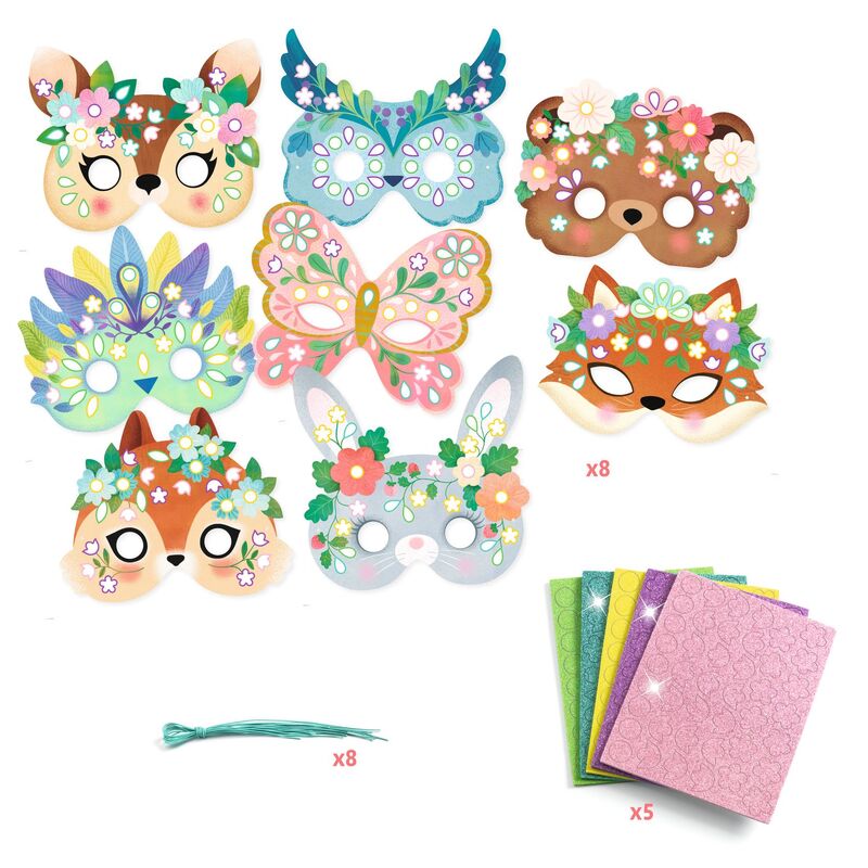 Do It Yourself Forest Animals Mosaic Mask Craft Kit