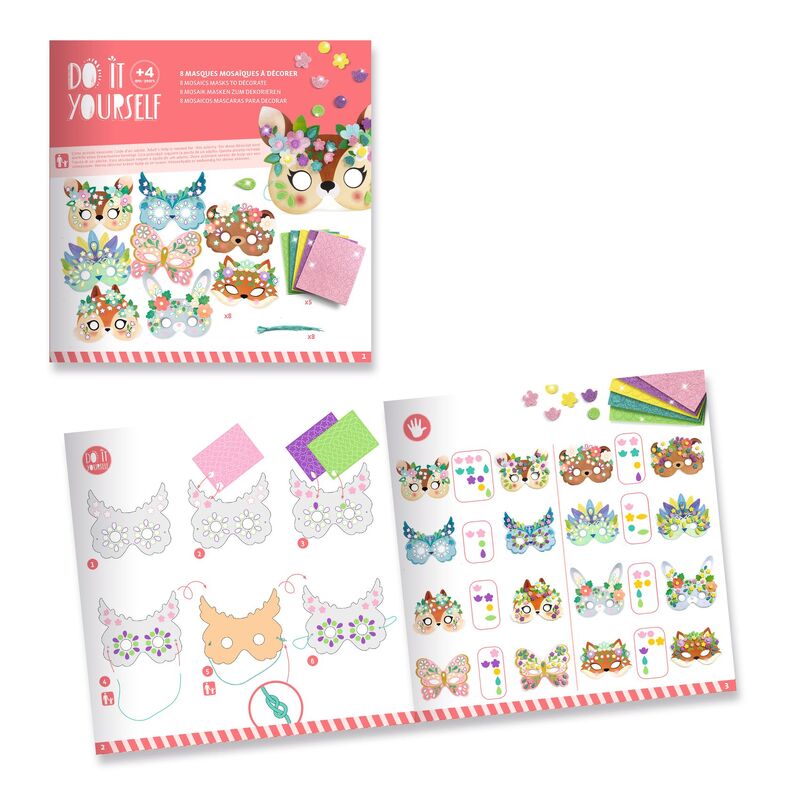 Do It Yourself Forest Animals Mosaic Mask Craft Kit