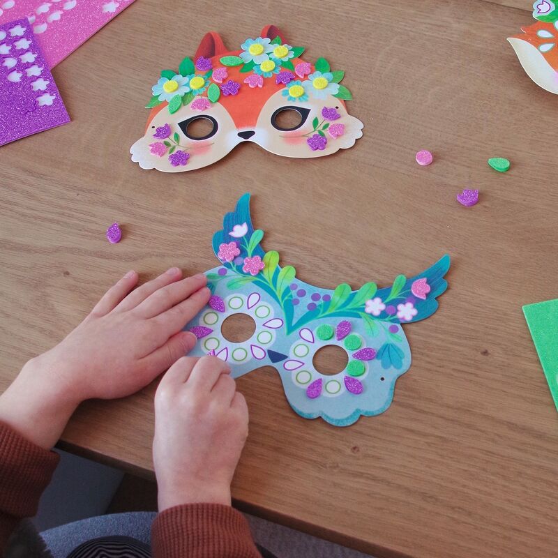 Do It Yourself Forest Animals Mosaic Mask Craft Kit
