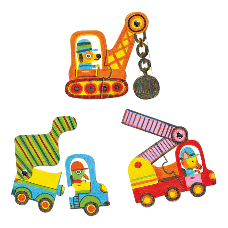 Djeco Duo Vehicles Puzzle 12 Piece