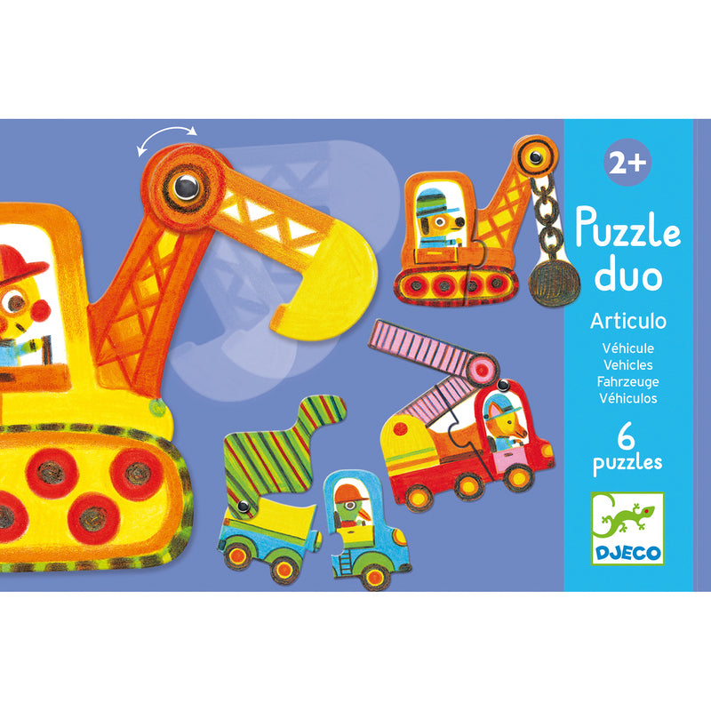Djeco Duo Vehicles Puzzle 12 Piece