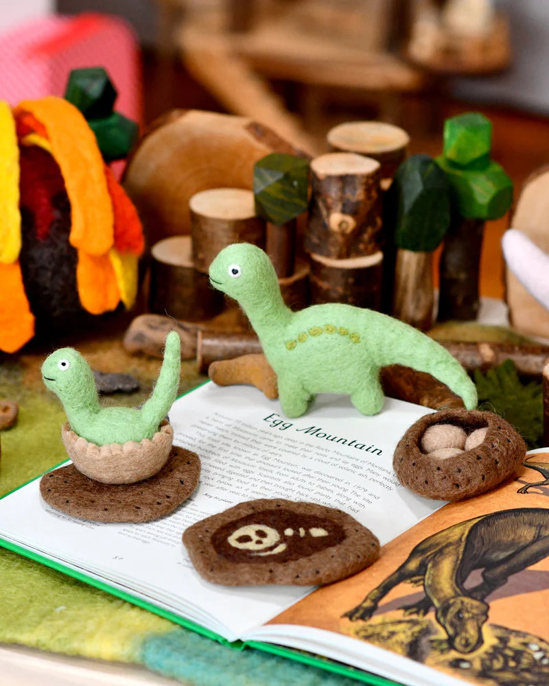 Tara Treasures - Felt Life Stages of a Dinosaur lifecycle | Brontosaurus