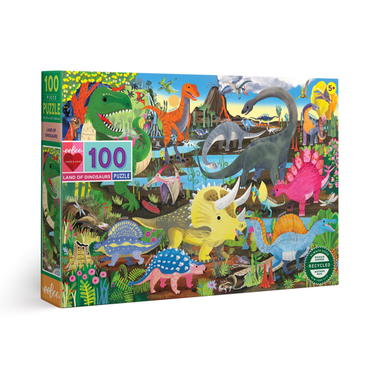 Eeboo Puzzle Land of Dinosaurs 100pc