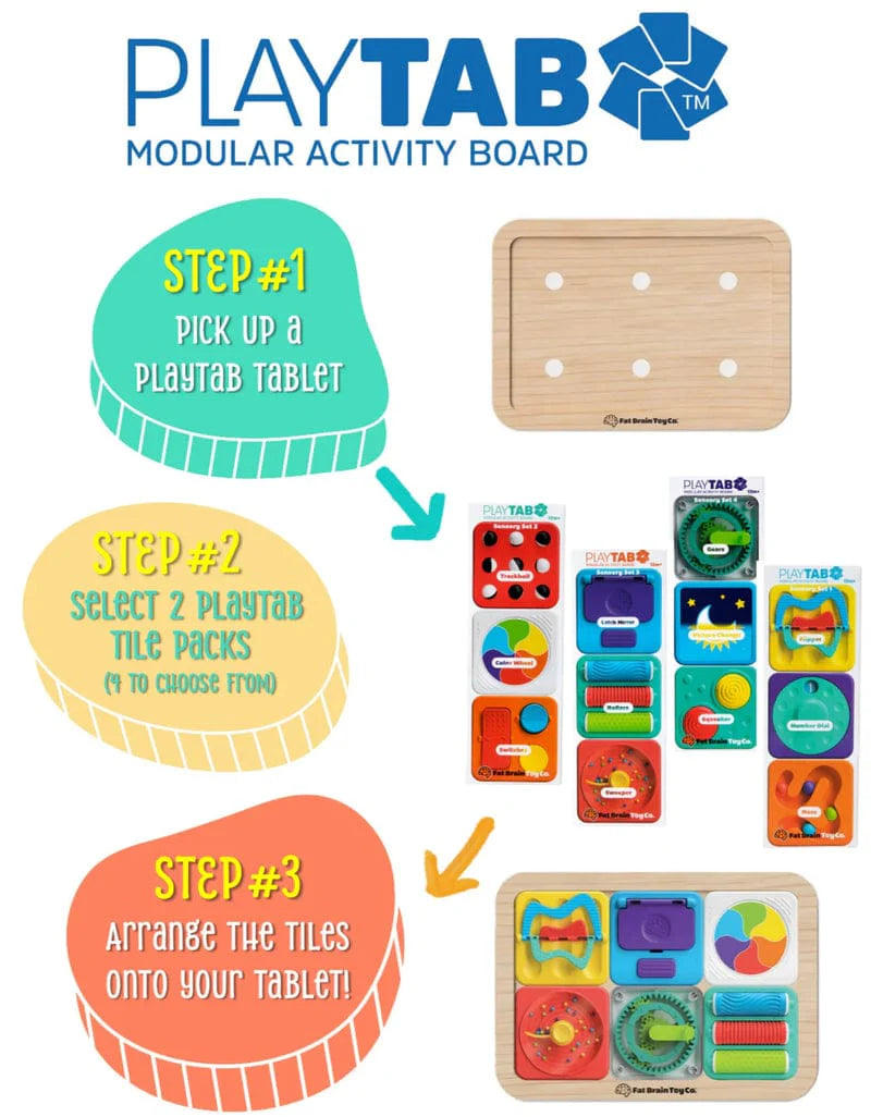 Fat Brain - PlayTab Sensory Set 4 (Gears, Lenticular and Squeaker Tile)