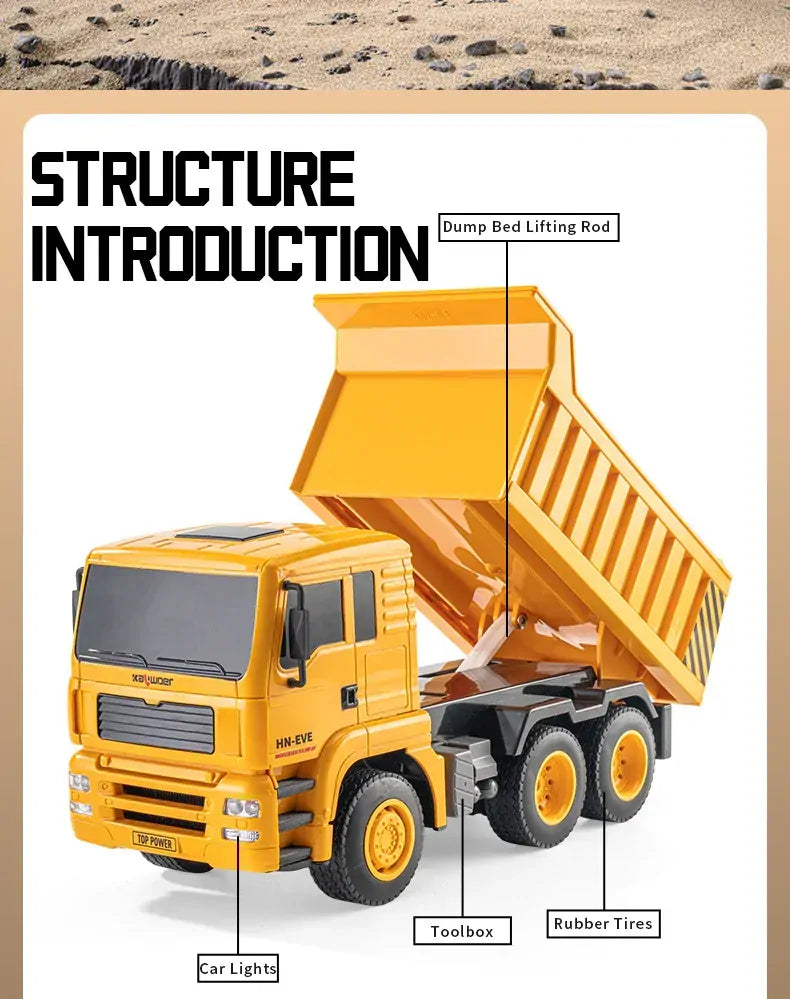Huina 1/18 6CH Remote Control Dump Truck