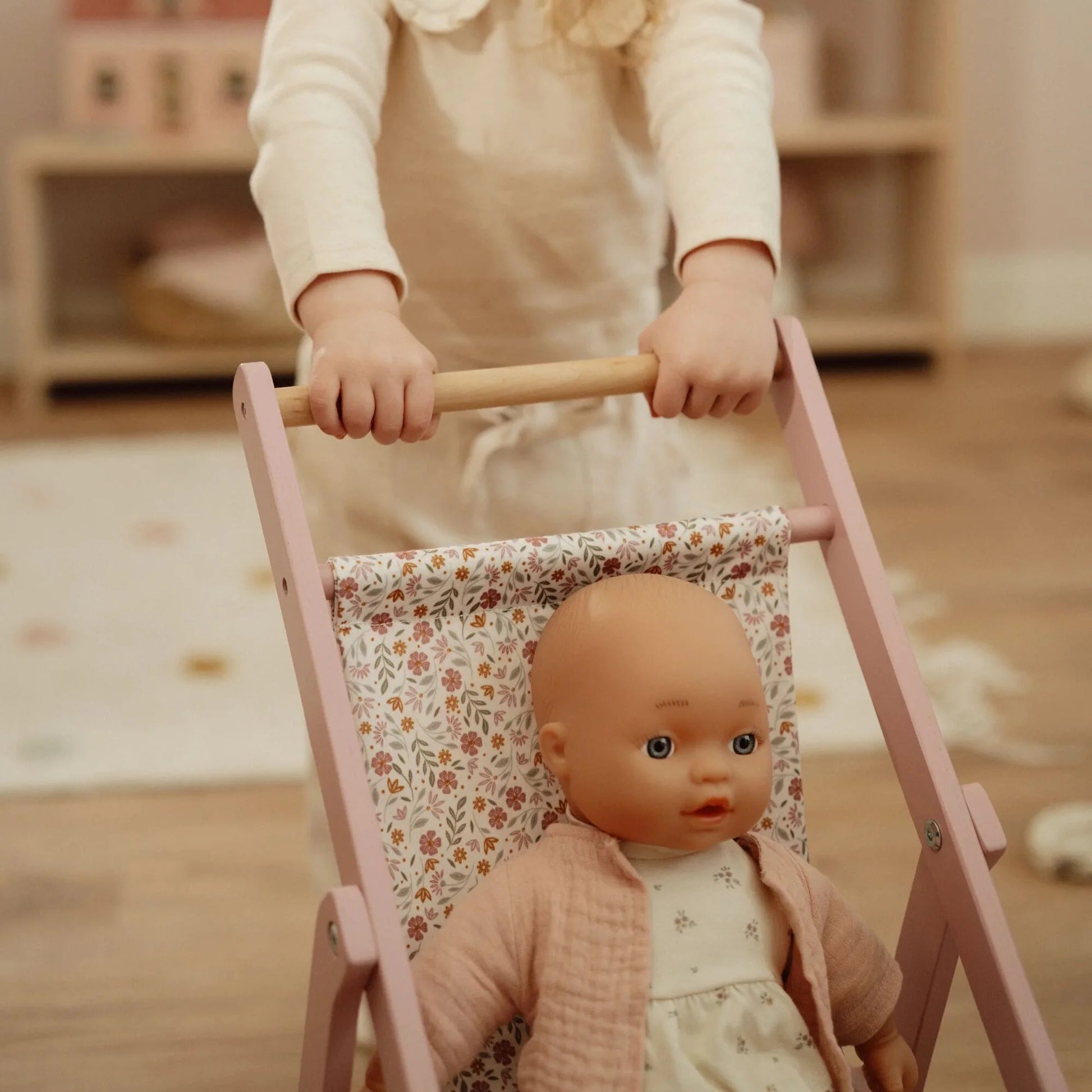 Little Dutch - Wooden Doll Stroller | Pink
