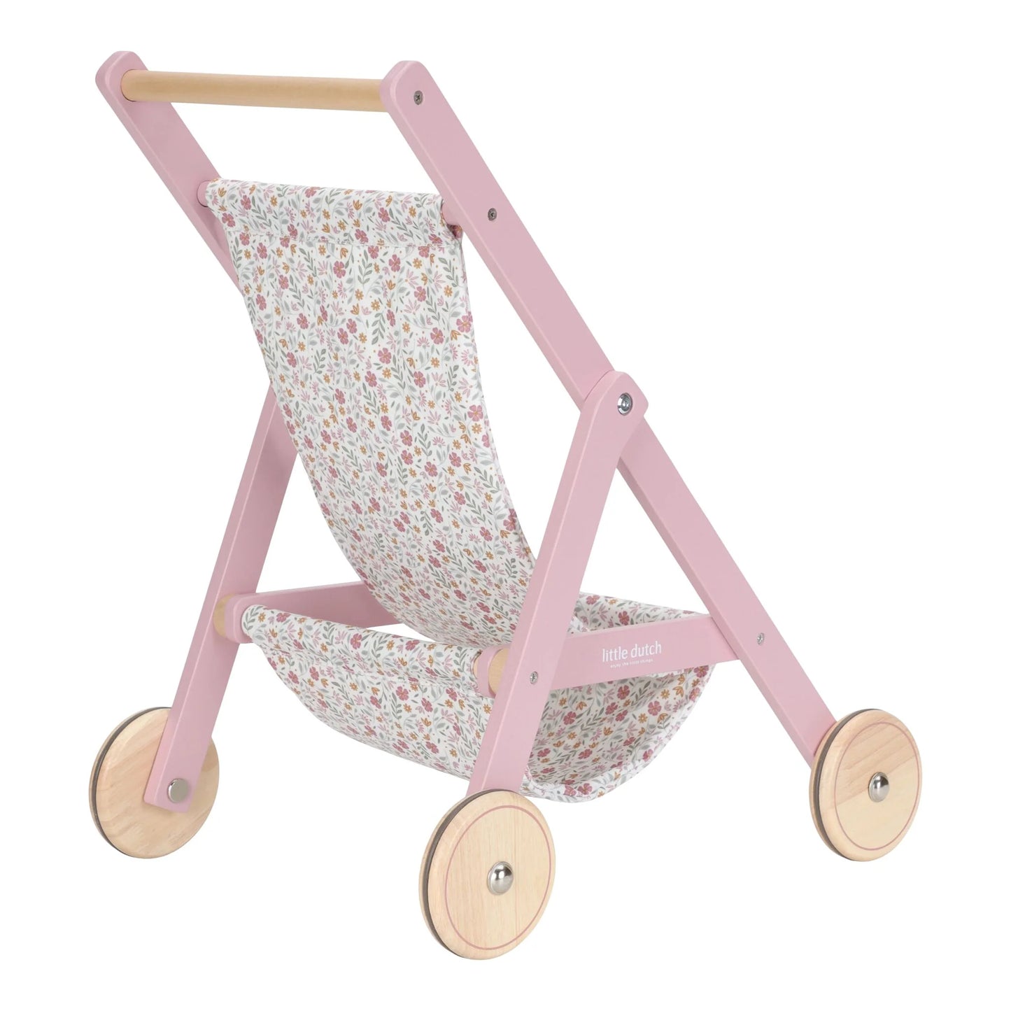 Little Dutch - Wooden Doll Stroller | Pink