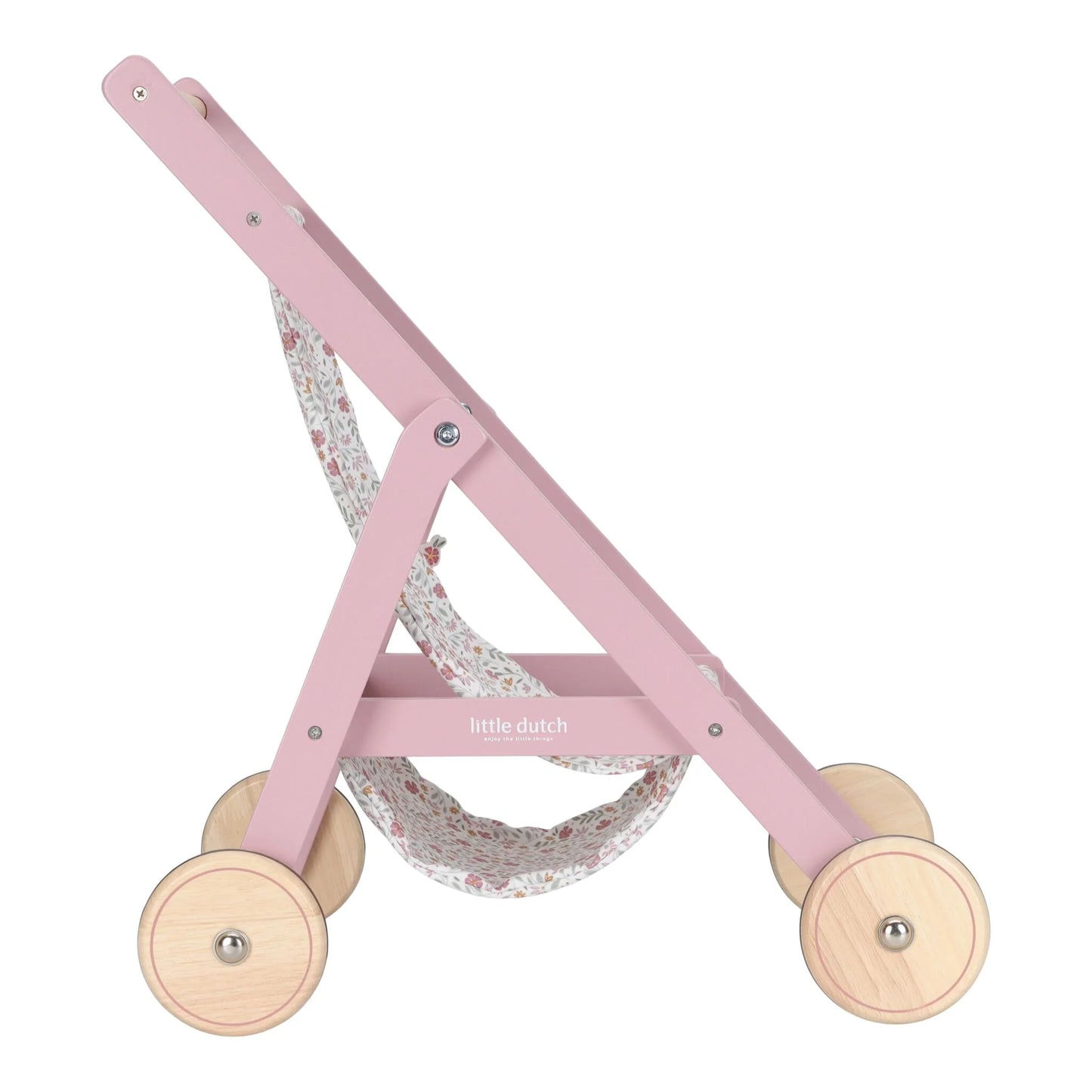 Little Dutch - Wooden Doll Stroller | Pink