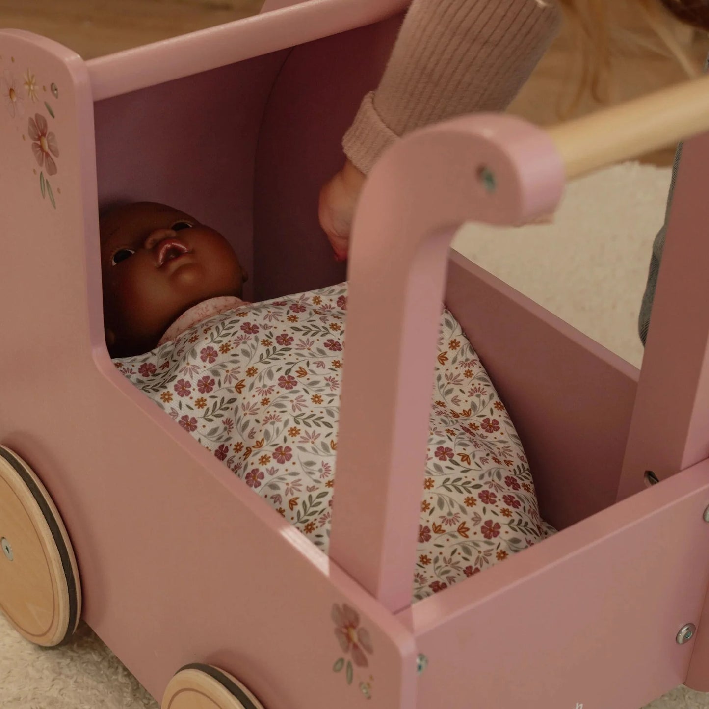 Little Dutch - Wooden Doll Pram | Pink