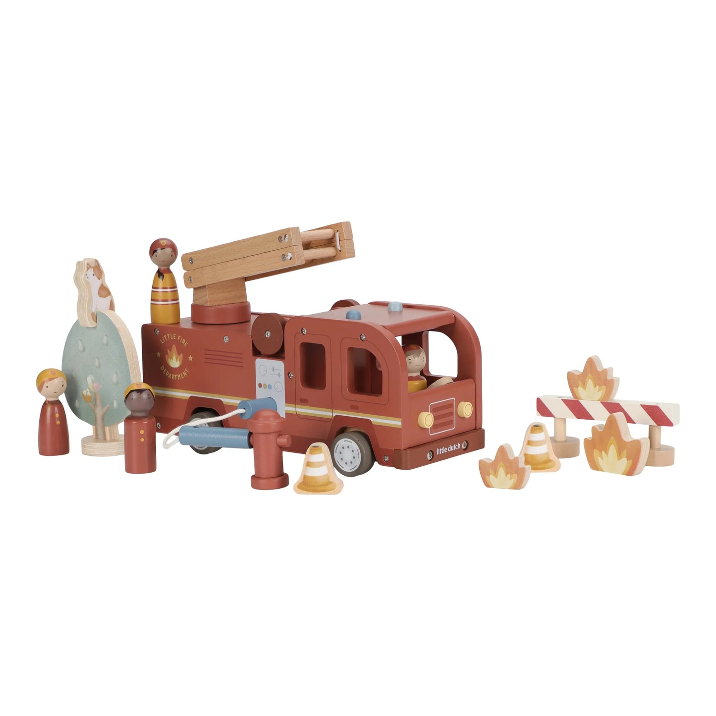 Little Dutch - Wooden Fire Truck Set