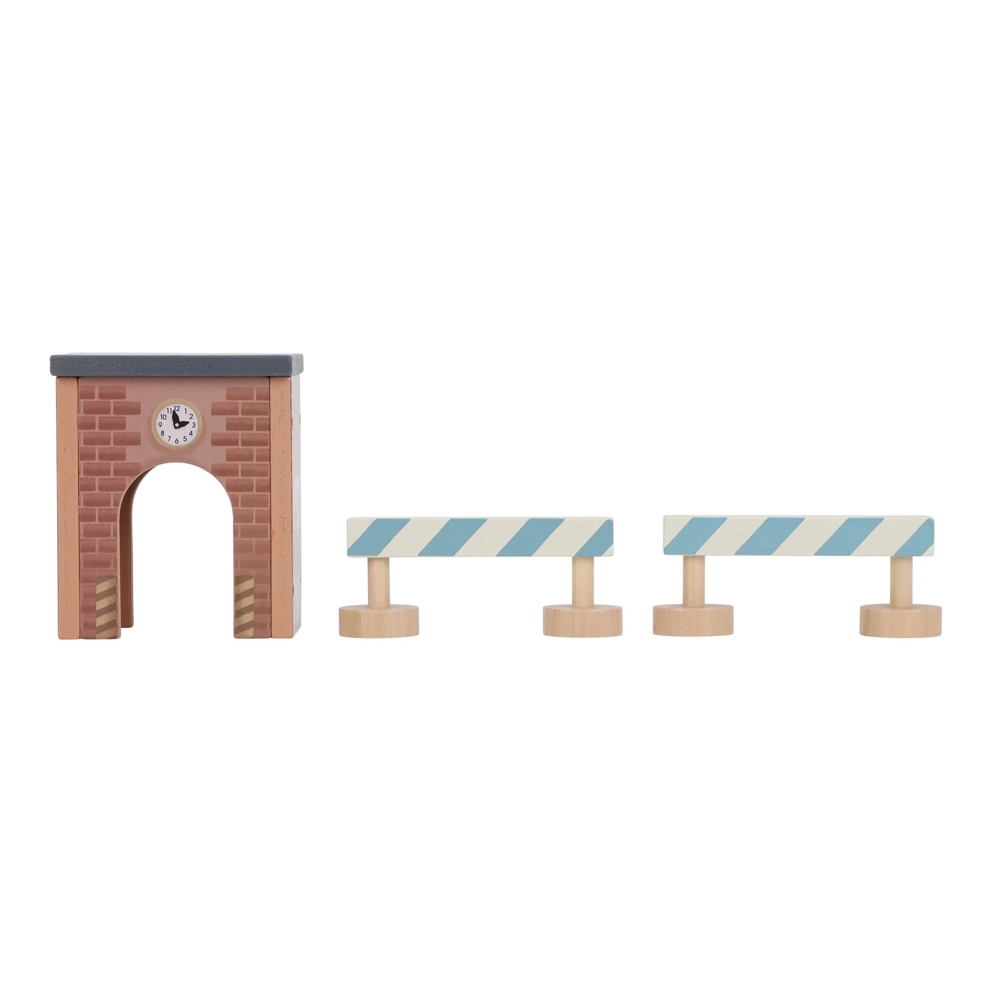 Little Dutch - Wooden Crane and Train Track Set