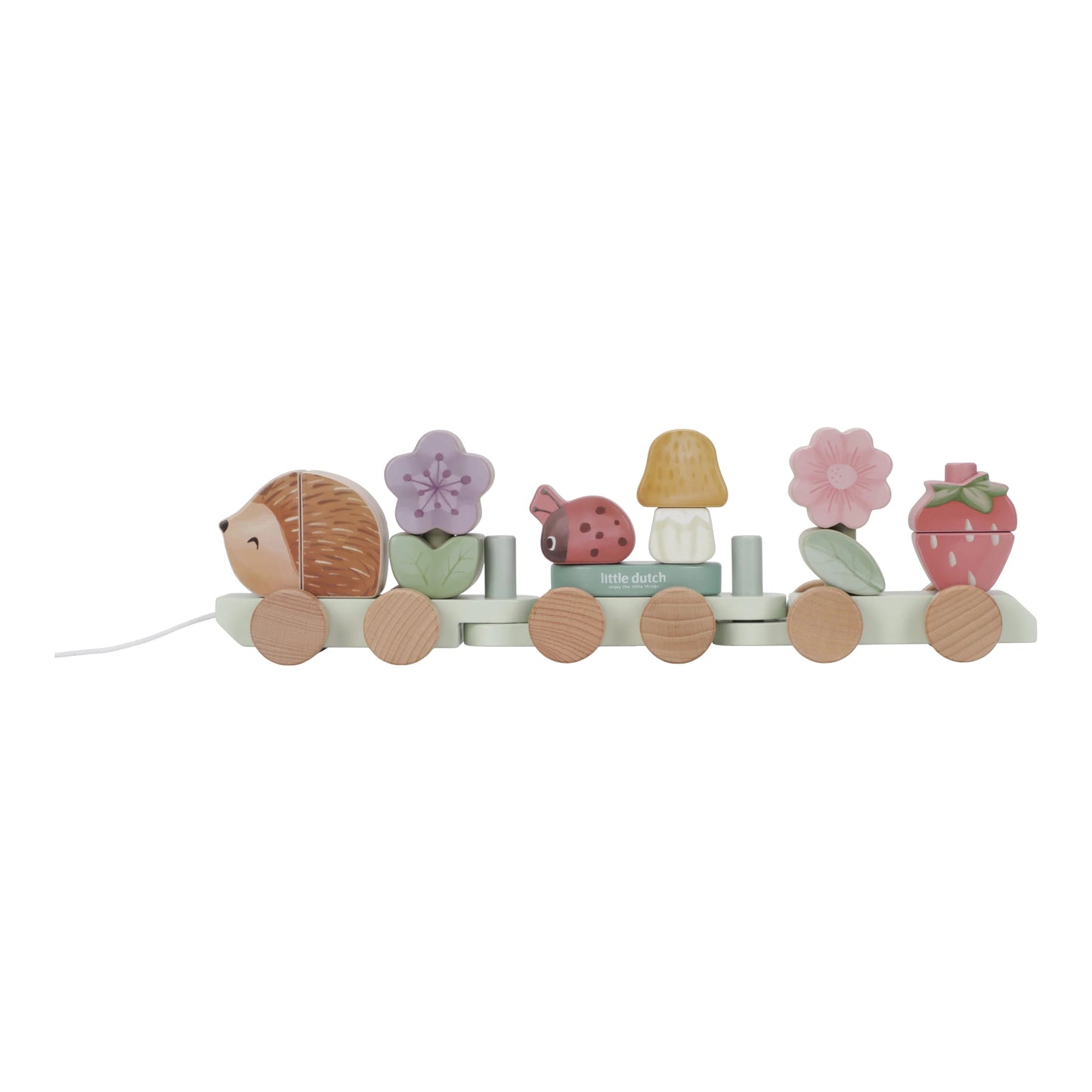 Little Dutch - Fairy Garden | Wooden Stacking Train Hedgehog