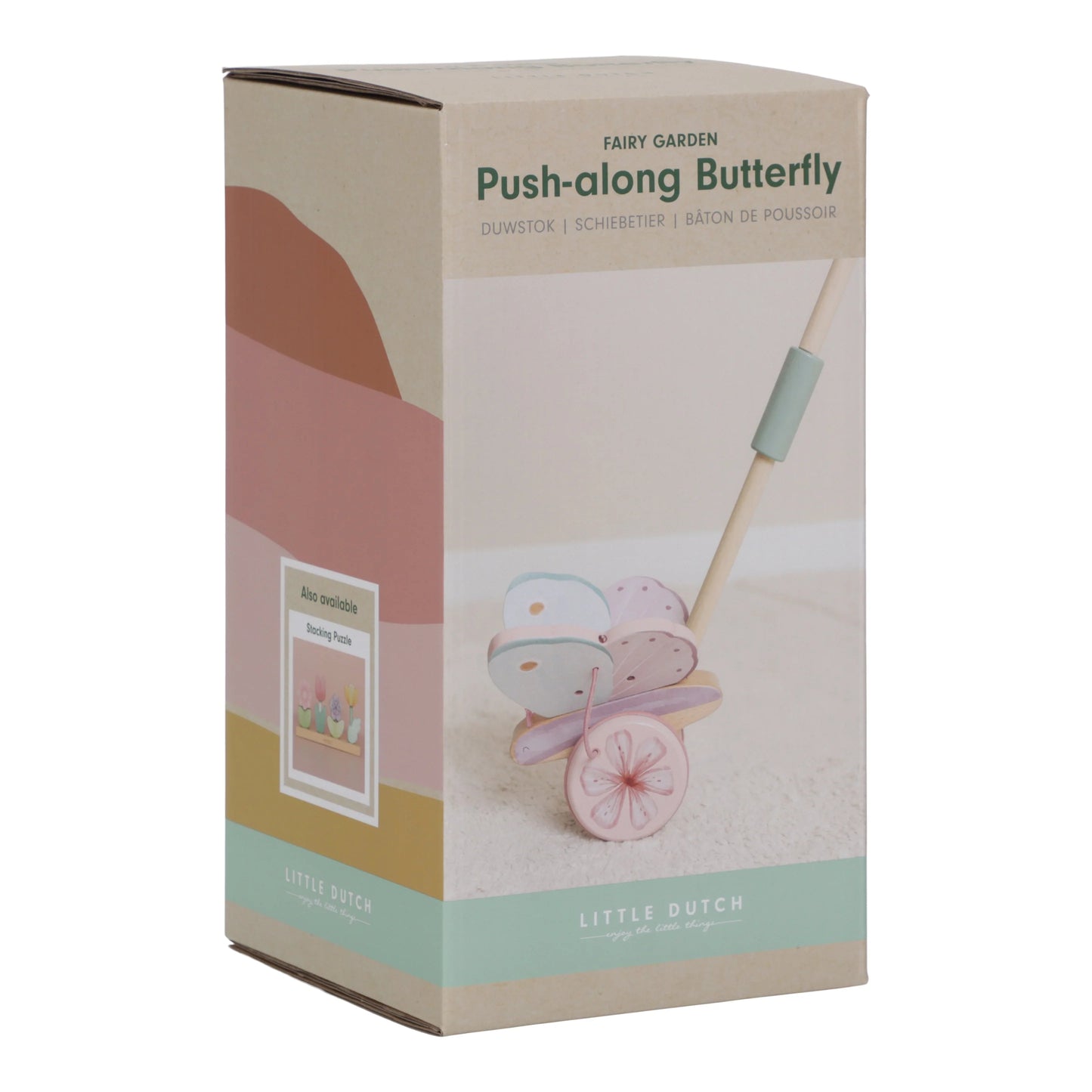 Little Dutch - Fairy Garden | Wooden Push-Along Butterfly