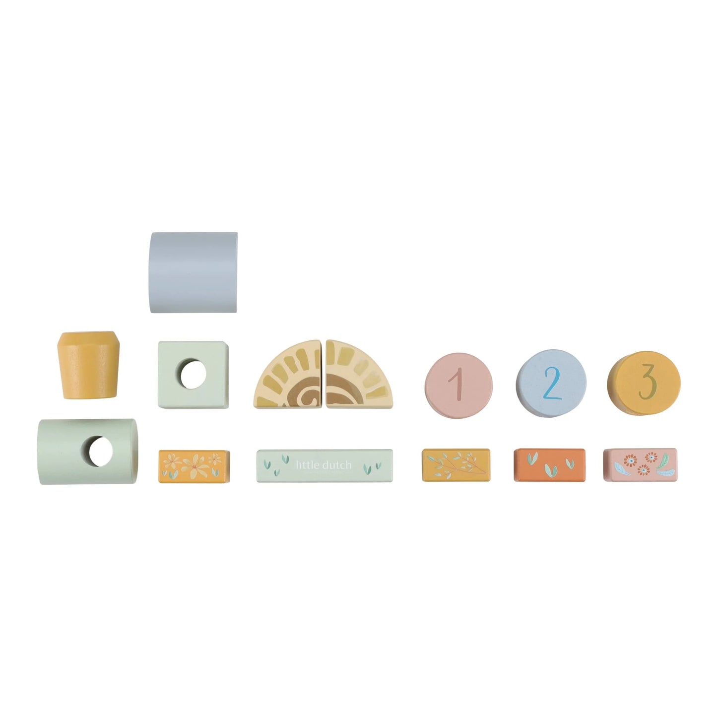 Little Dutch - Safari Friends | Wooden Stacking Block Train