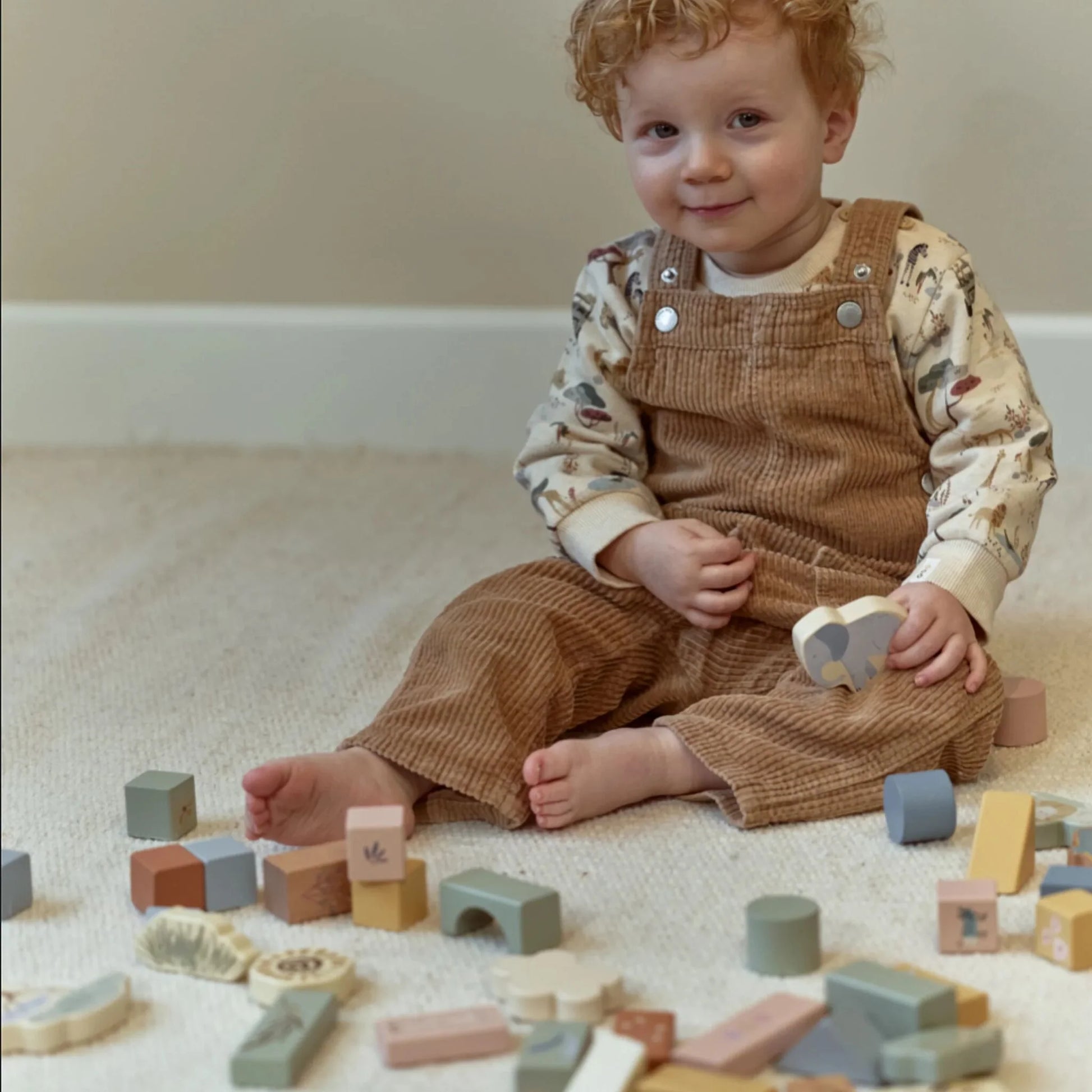 Little Dutch - Safari Friends | Wooden Building Blocks
