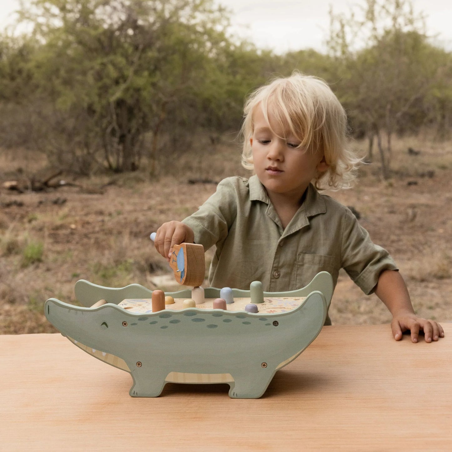Little Dutch - Safari Friends | Wooden Hammer Bench