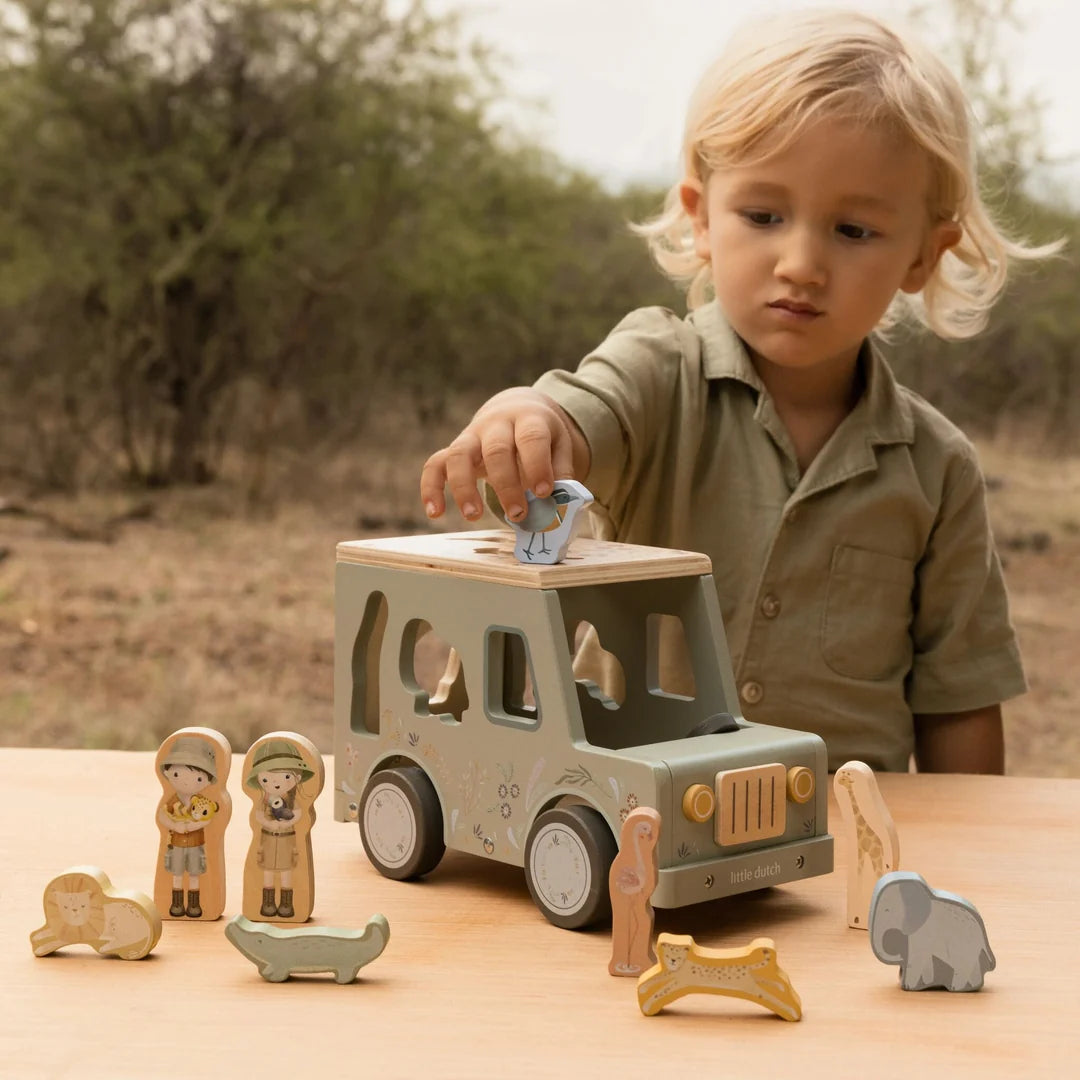 Little Dutch - Safari Friends | Shape Sorter Safari Car