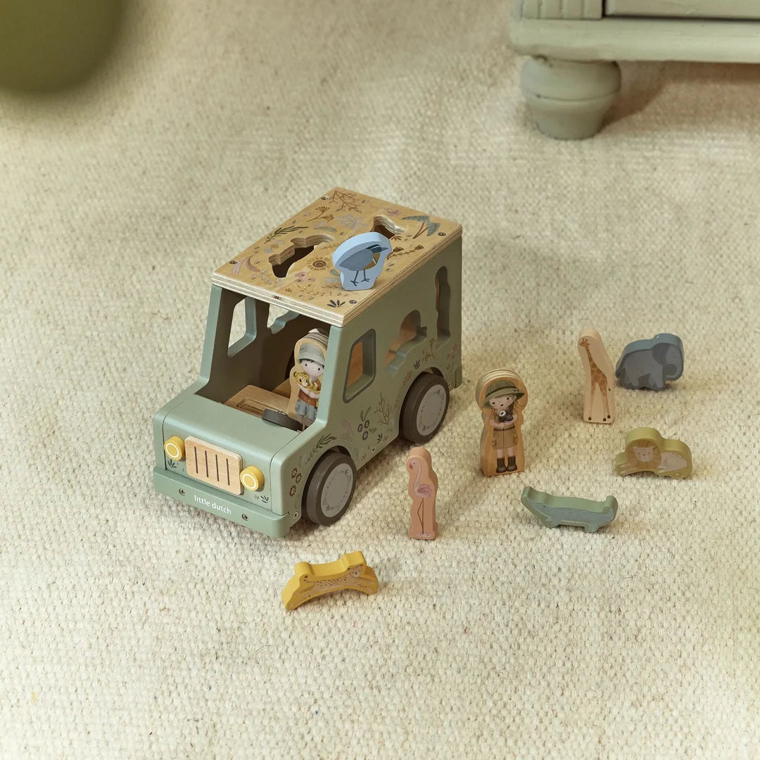 Little Dutch - Safari Friends | Shape Sorter Safari Car