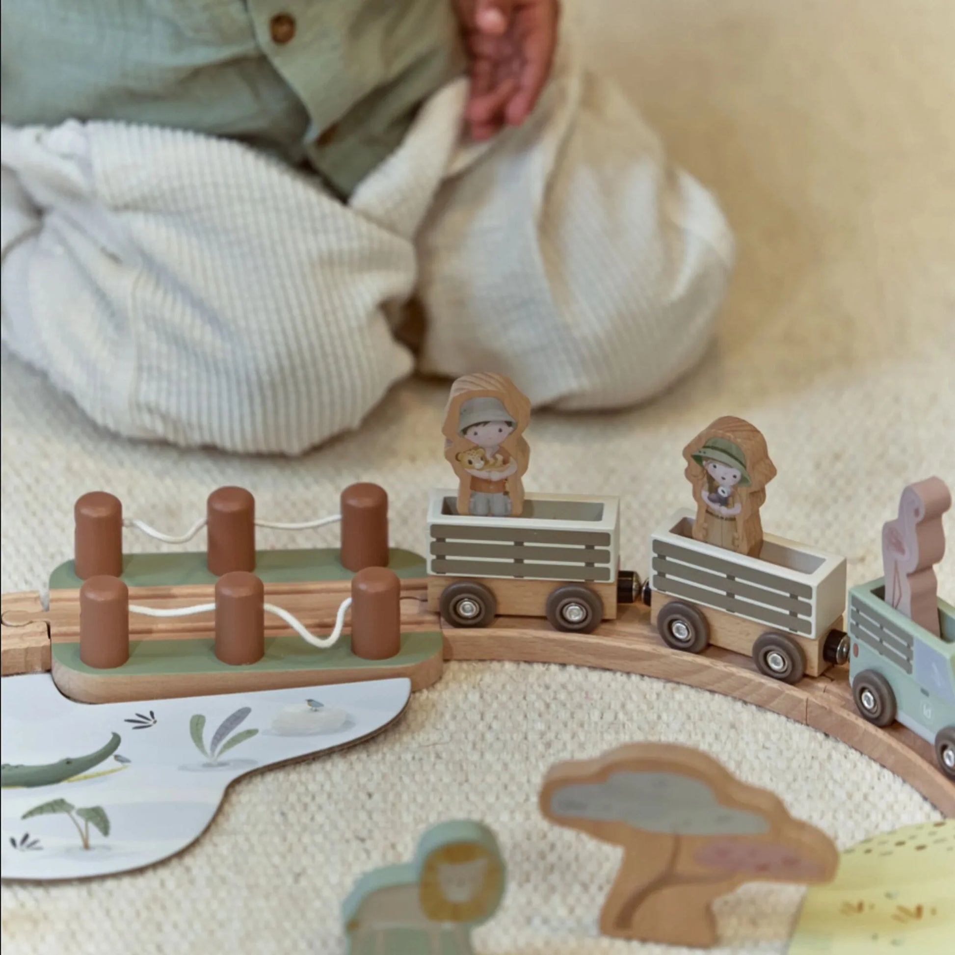 Little Dutch - Safari Friends | Wooden Train Set