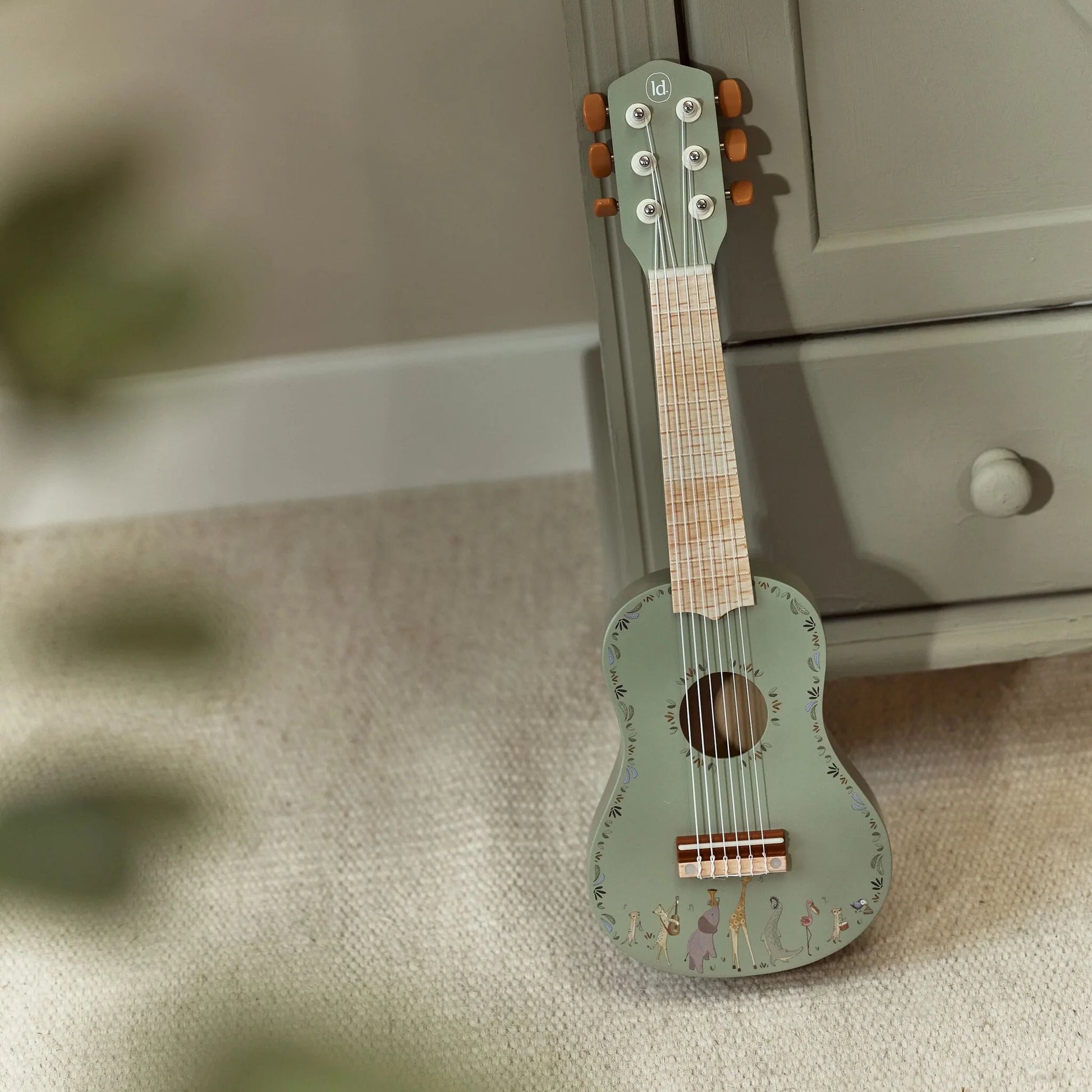 Little Dutch - Safari Friends | Wooden Guitar - Green