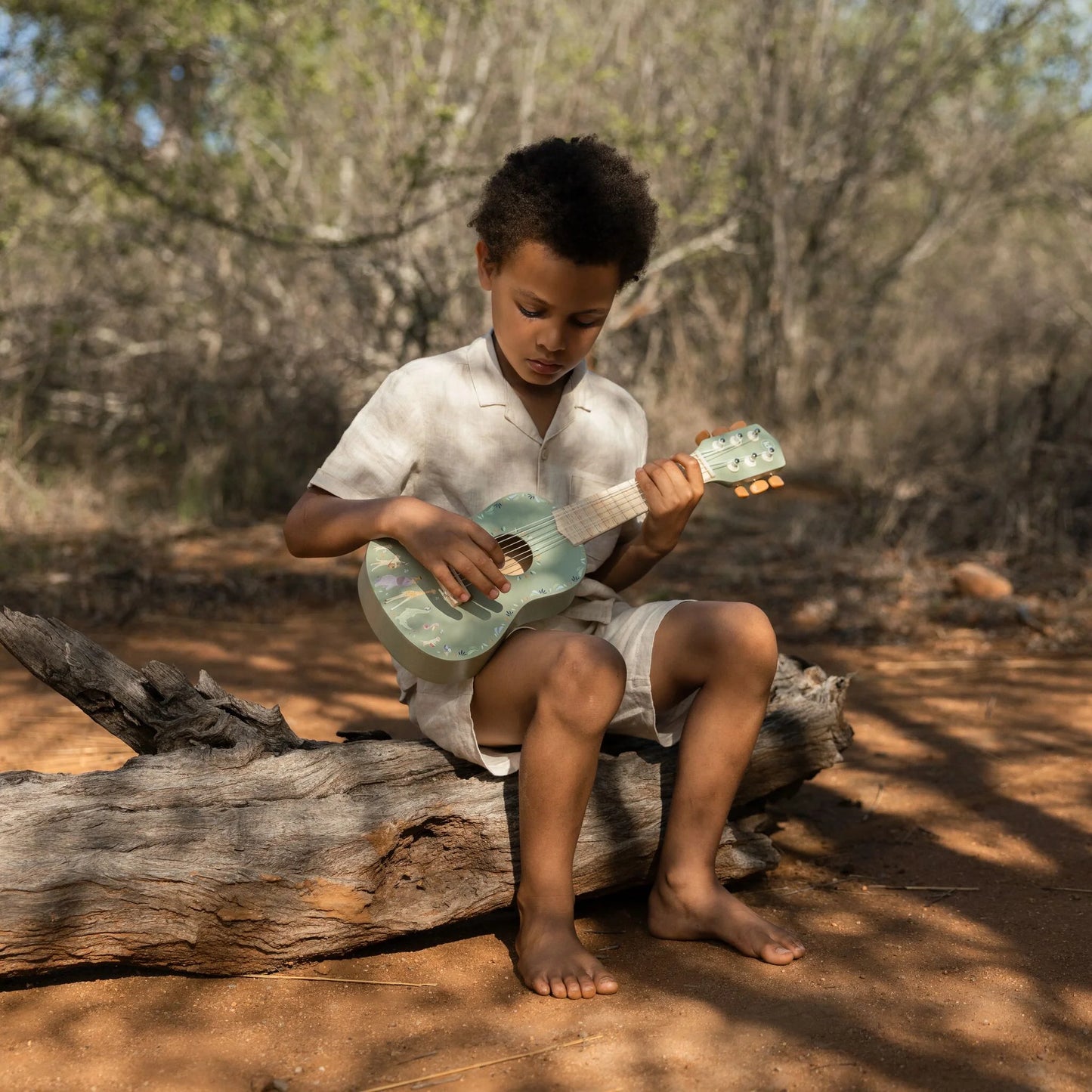 Little Dutch - Safari Friends | Wooden Guitar - Green